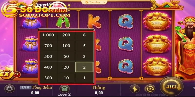 Game đa dạng mức đặt cược